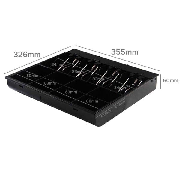 SOGA 4 Bills 8 Coins Cash Tray With Lockable Lid Heavy Duty Spare Cash Tray Black - Image 2