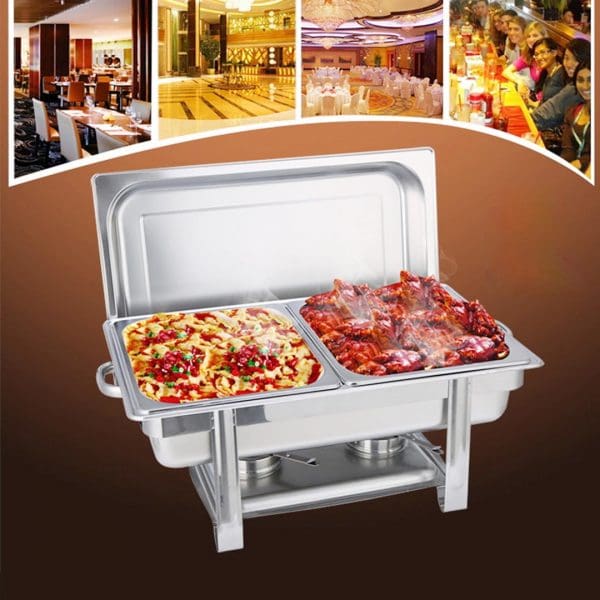 SOGA Double Tray Stainless Steel Chafing Catering Dish Food Warmer - Image 3