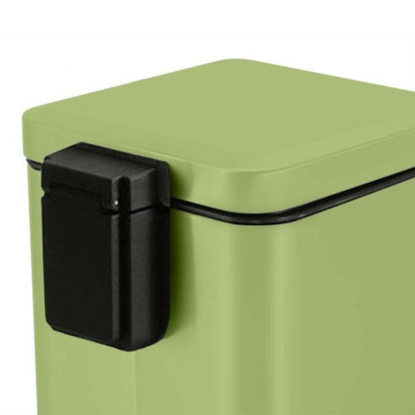 SOGA Foot Pedal Stainless Steel Rubbish Recycling Garbage Waste Trash Bin Square 6L Green - Image 4