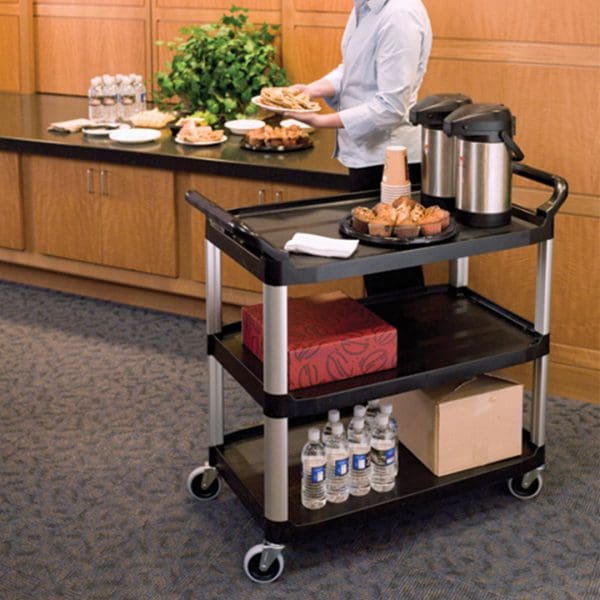 SOGA 3 Tier Food Trolley Food Waste Cart Storage Mechanic Kitchen Black Large - Image 6