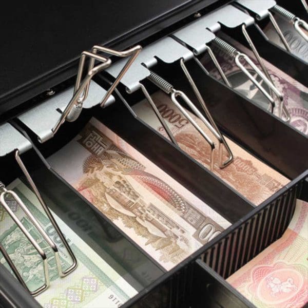 SOGA 4 Bills 8 Coins Cash Tray With Lockable Lid Heavy Duty Spare Cash Tray Black - Image 6