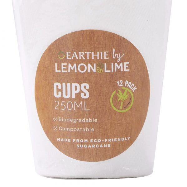Lemon & Lime Eco Sugarcane Cup White 250ml 12 Pack - Image 5