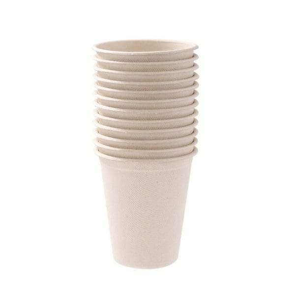 Lemon & Lime Eco Sugarcane Cup Natural 250ml 12 Pack - Image 3
