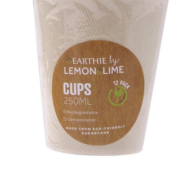 Lemon & Lime Eco Sugarcane Cup Natural 250ml 12 Pack - Image 5