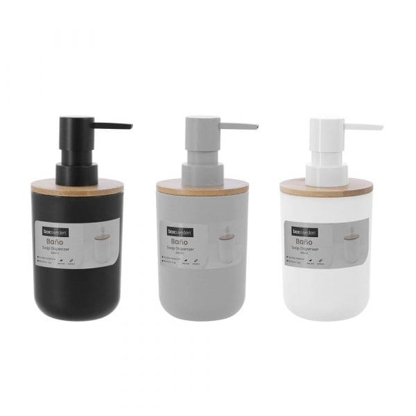 Box Sweden Bano Soap Dispenser Bamboo Top 330ml Random Colour Chosen - Image 2