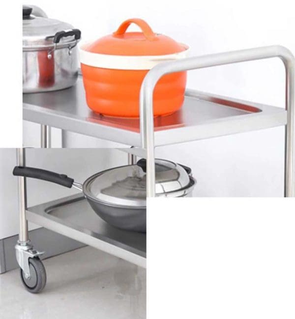 SOGA 4 Tier 860x540x1170 Stainless Steel Kitchen Dining Food Cart Trolley Utility - Image 4