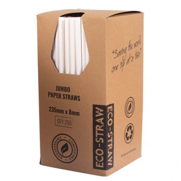 Eco-Straw Paper Jumbo Plain White 2500pcs - Image 3