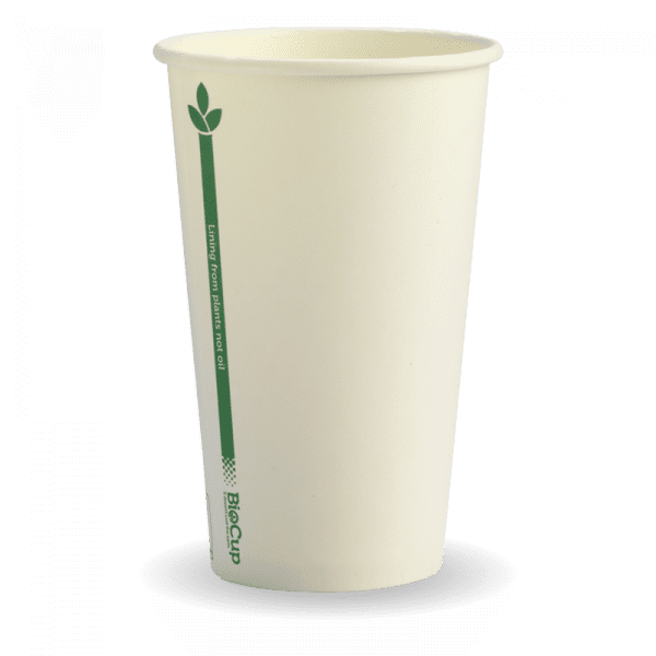 Biopak White Green Line Single Wall BioCup 12oz 1000pcs