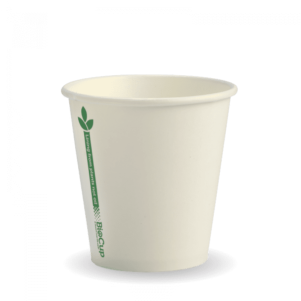Biopak White Green Line Single Wall BioCup 6oz 1000pcs
