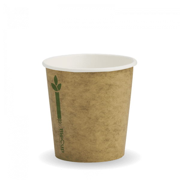 Biopak White Green Line Single Wall BioCup 4oz 2000pcs