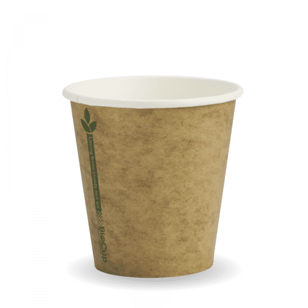 Biopak White Green Line Single Wall BioCup 6oz 1000pcs
