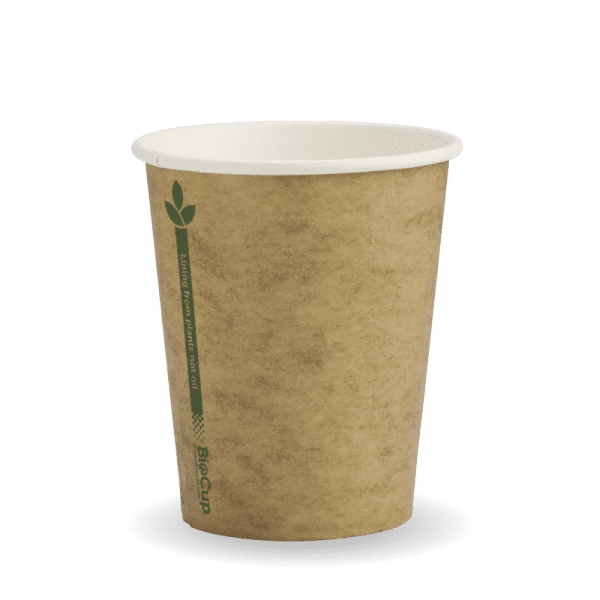 Biopak White Green Line Single Wall BioCup 8oz 1000pcs