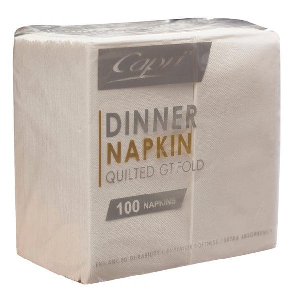 Capri White Quilted Dinner Napkin GT Fold