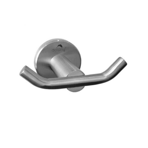 Dolphy Double Robe Hook Silver - Image 2