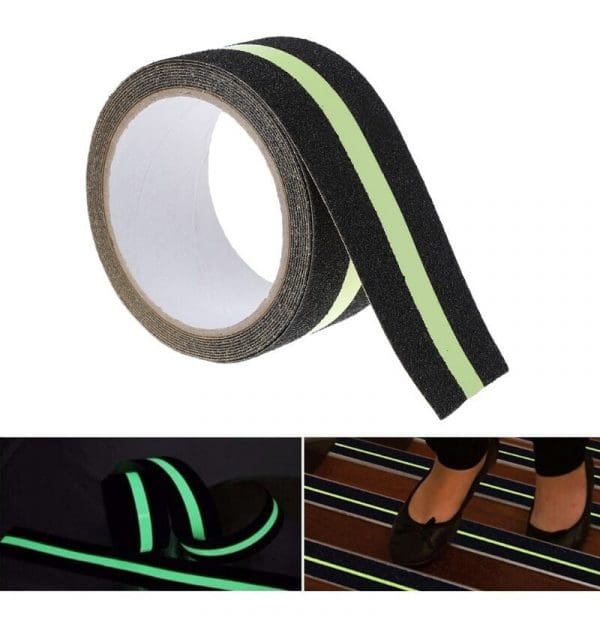 Anti Skid Tape Black With Glow in Dark Stripe 50mm x 18m - Image 2