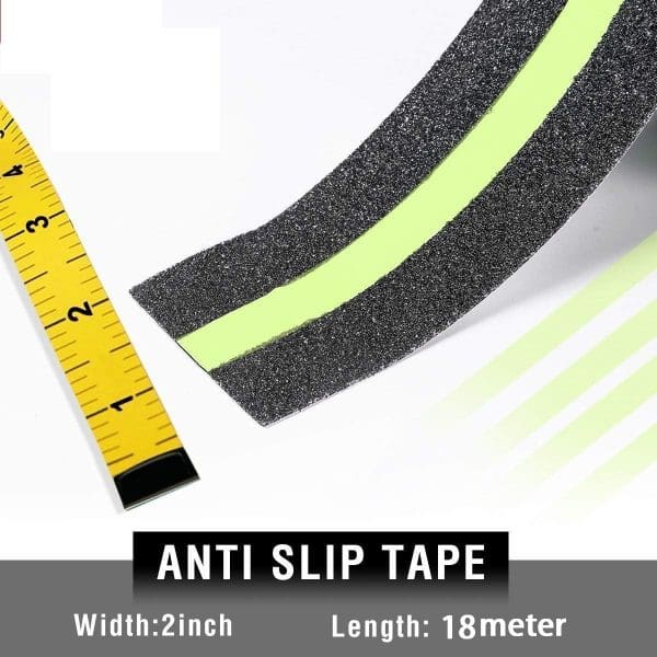 Anti Skid Tape Black With Glow in Dark Stripe 50mm x 18m - Image 3