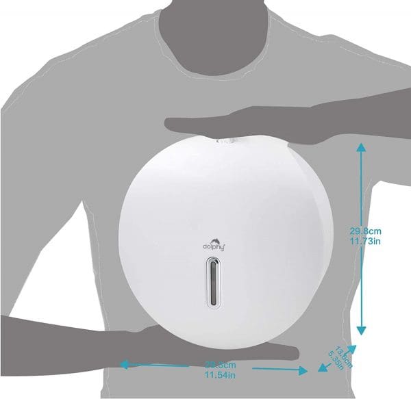 Dolphy Plaza Jumbo Toilet Roll Dispenser White - Image 3