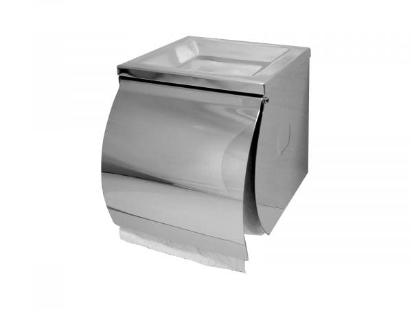 Dolphy Stainless Steel Single Toilet Roll Holder with Shelf - Image 2