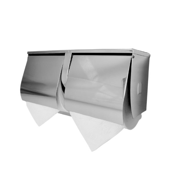 Dolphy Stainless Steel Double Toilet Roll Holder with Shelf