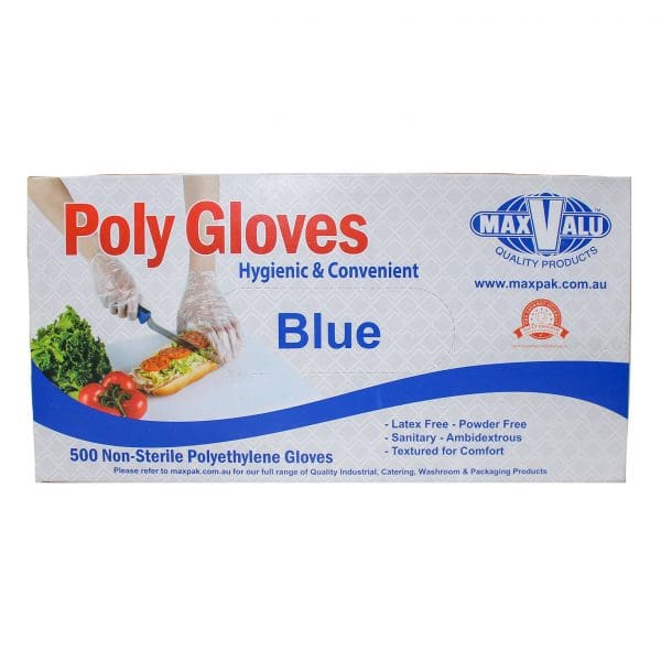 MaxValu Poly Gloves Blue - Image 2