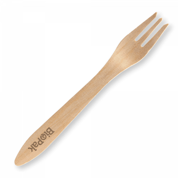Biopak 19cm Coated Wood Fork 1000pcs
