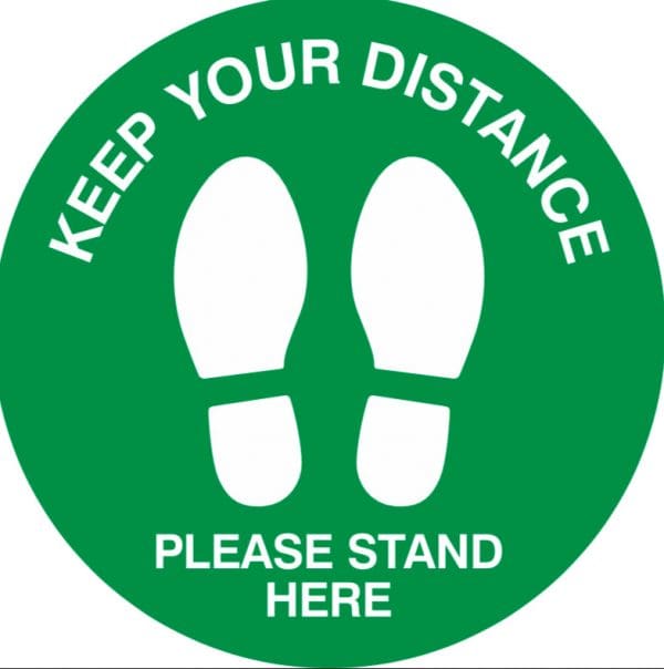 Workplace Safety Floor Sticker - 'Please Stand Here' - Image 2