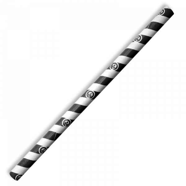 Biopak 10mm Jumbo Black Stripe BioStraw 2500pcs