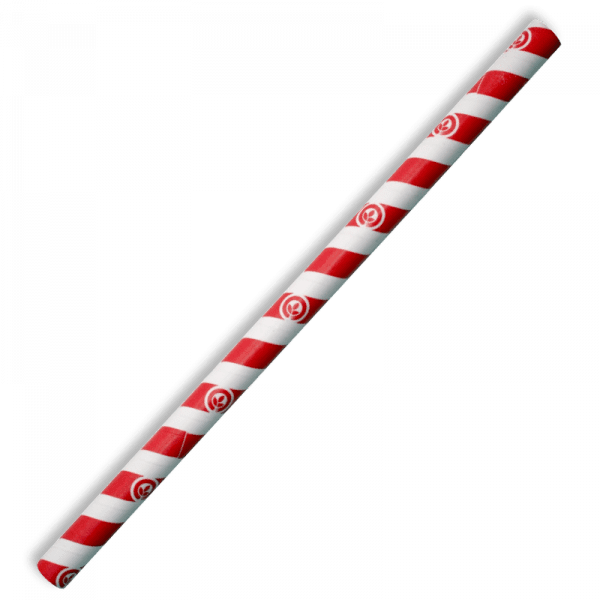 Biopak 10mm Jumbo Red Stripe BioStraw 2500pcs