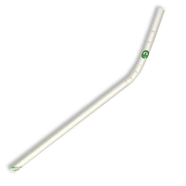 Biopak 6mm Regular Bendy White BioStraw 2500pcs