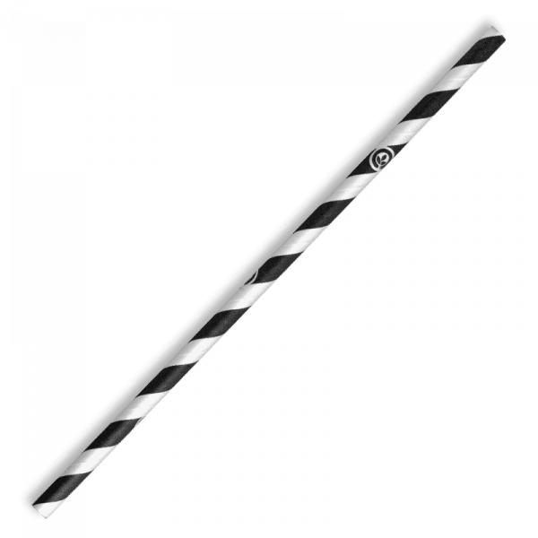 Biopak 6mm Regular Black Stripe BioStraw 2500pcs