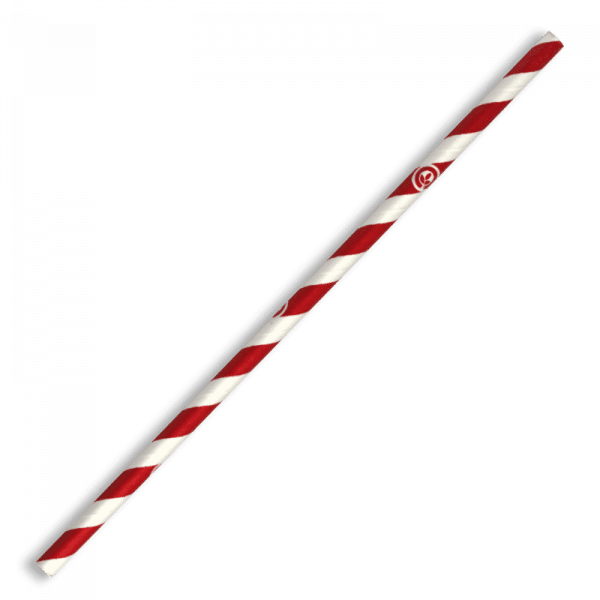 Biopak 6mm Regular Red Stripe BioStraw 2500pcs