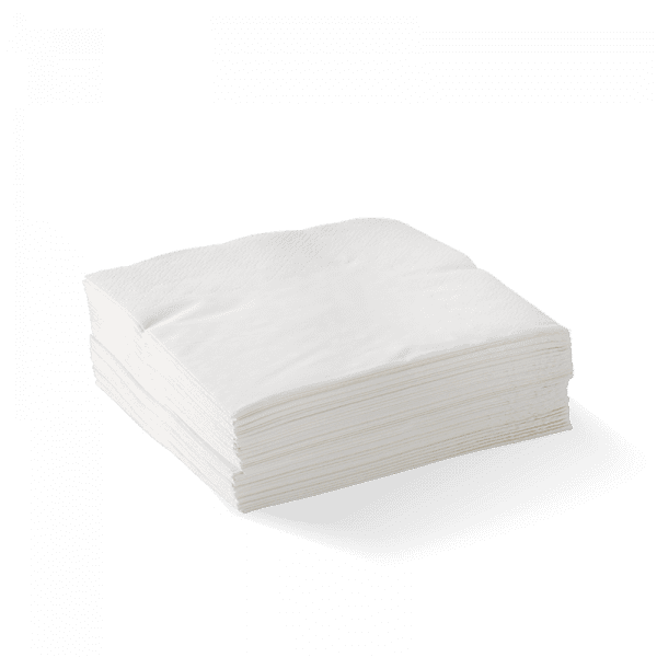 Biopak 2 Ply White Corner Embossed Cocktail BioNapkin 2000pcs