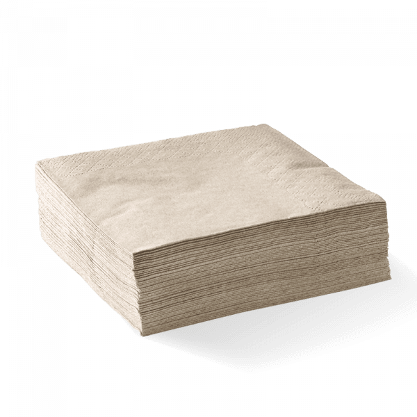 Biopak 2 Ply 1/4 Fold Natural Corner Embossed Dinner BioNapkin 1000pcs