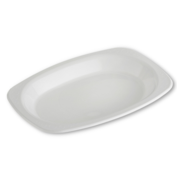 Festive Premium Plastic Oval Plate Small White 160 x 230mm