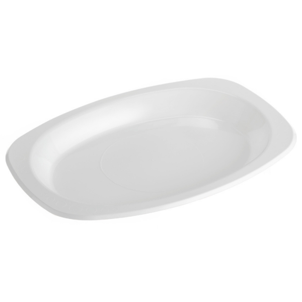 Festive Premium Plastic Oval Plate Medium White 210 x 300mm