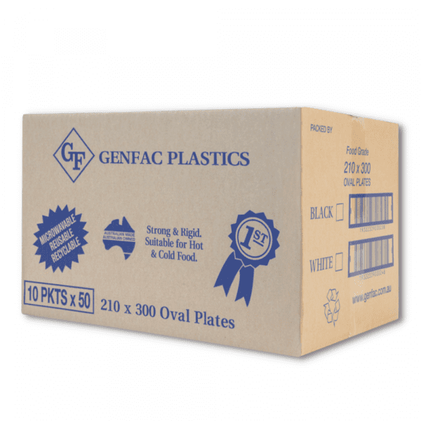 Festive Premium Plastic Oval Plate Medium White 210 x 300mm - Image 2