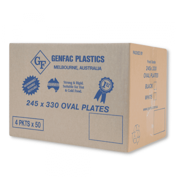Festive Premium Plastic Oval Plate Large White 245 x 330mm - Image 2