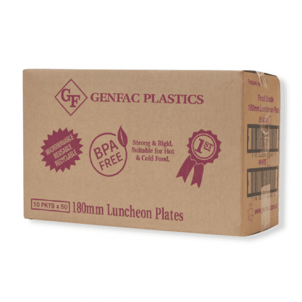 Festive Premium Plastic Luncheon Plate White 180mm - Image 2