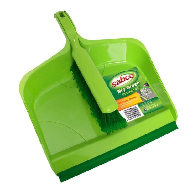 Sabco Big Green Large Dustpan and Brush Set Green