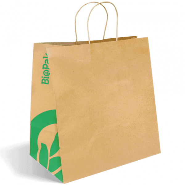 Biopak Twist Handle Kraft Paper Bags Jumbo 150pcs