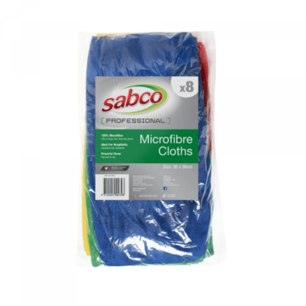 Sabco Professional Mixed Colours Microfibre Cloths 8 Pack - Image 2