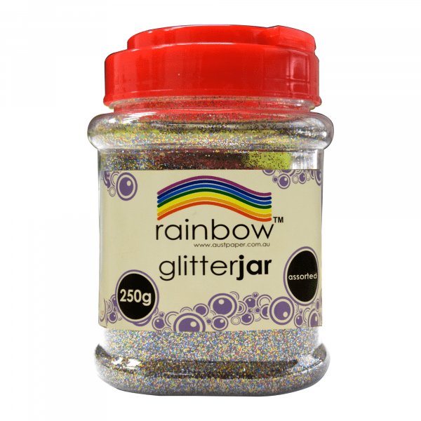 Rainbow Fine Glitter Jar Assorted Colours 250g