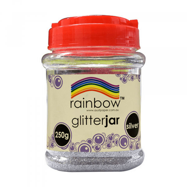 Rainbow Fine Glitter Jar Silver 250g
