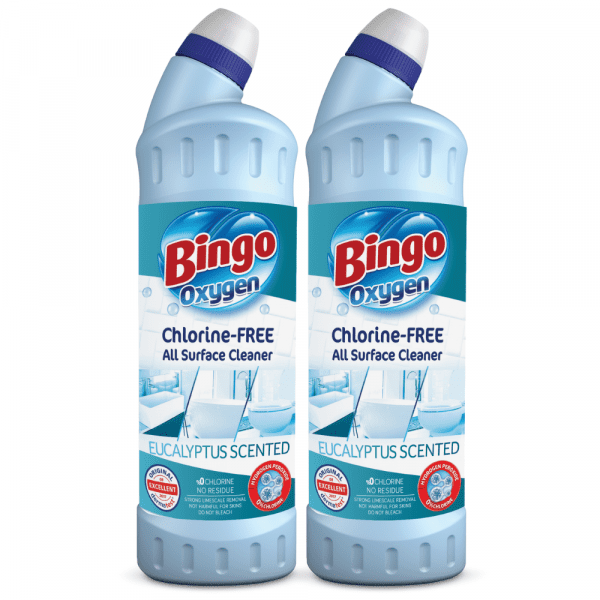 2 x Bingo Non-Chlorine Bleach Eucalyptus Scented 750ml