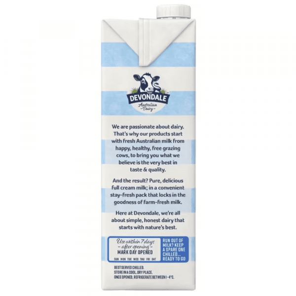 Devondale Full Cream UHT Milk 1 Litre - Image 4