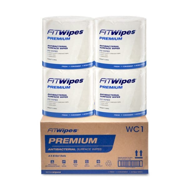 Wow Wipes Premium Gym Wipes 4 Rolls x 810 Wipes