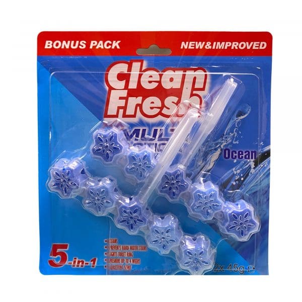 Clean Fresh Multi-Action Automatic Toilet Bowl Cleaner Ocean 2pcs