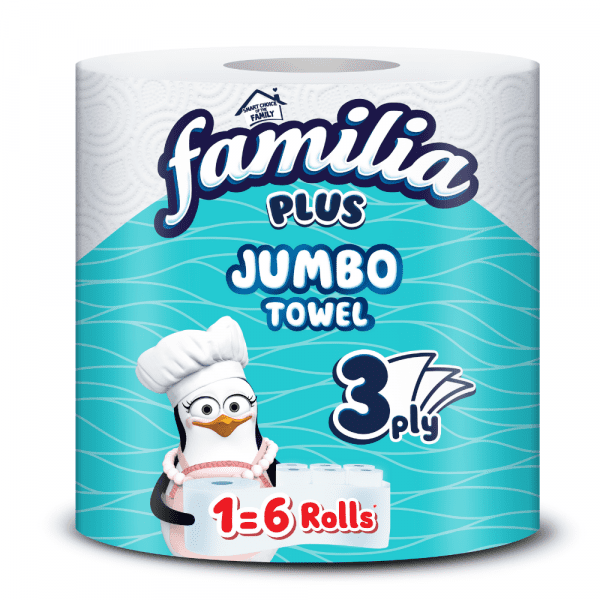 Familia 3ply Embossed Perforated Jumbo Kitchen Roll Towel 480 Sheets