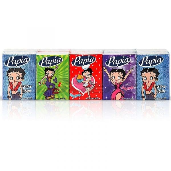 Papia Pocket Facial Tissues 3-ply Betty Boop 10 Pack