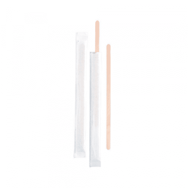 Wrapped Coffee Wood Stirrers 140mm x 5mm 1000pcs